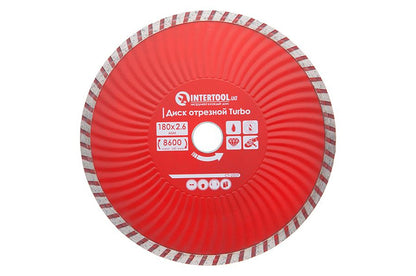 Диск алмазный Intertool - 180 мм турбоволна Pro