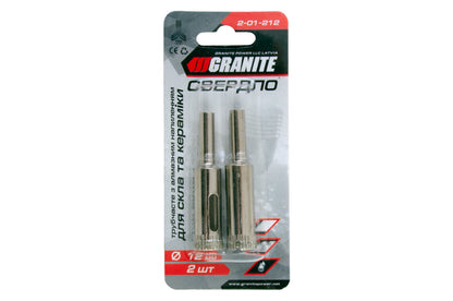Сверло по стеклу и керамике трубчатое Granite - 12 мм 2шт