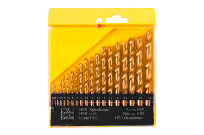 Набор сверл по металлу Mastertool - 19 шт. (1-10 мм), титан