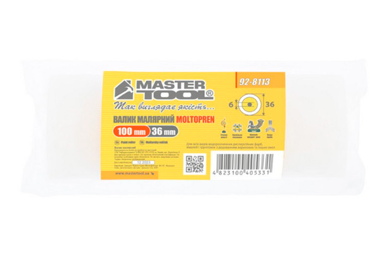 Валик мольтопрен Mastertool - 6 х 35 х 110 мм