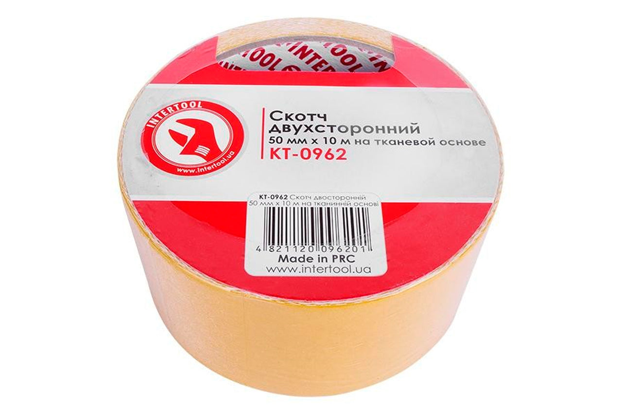 Скотч двухсторонний Intertool - 50 мм х 10 м ткань