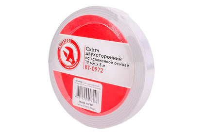 Скотч двухсторонний Intertool - 19 мм х 5 м вспененная