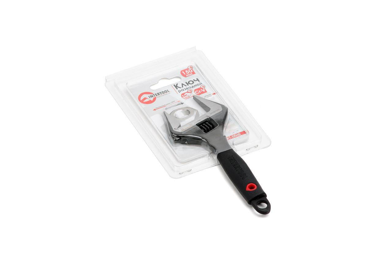 Ключ разводной Intertool - 150 мм (0-34 мм) расширенный захват