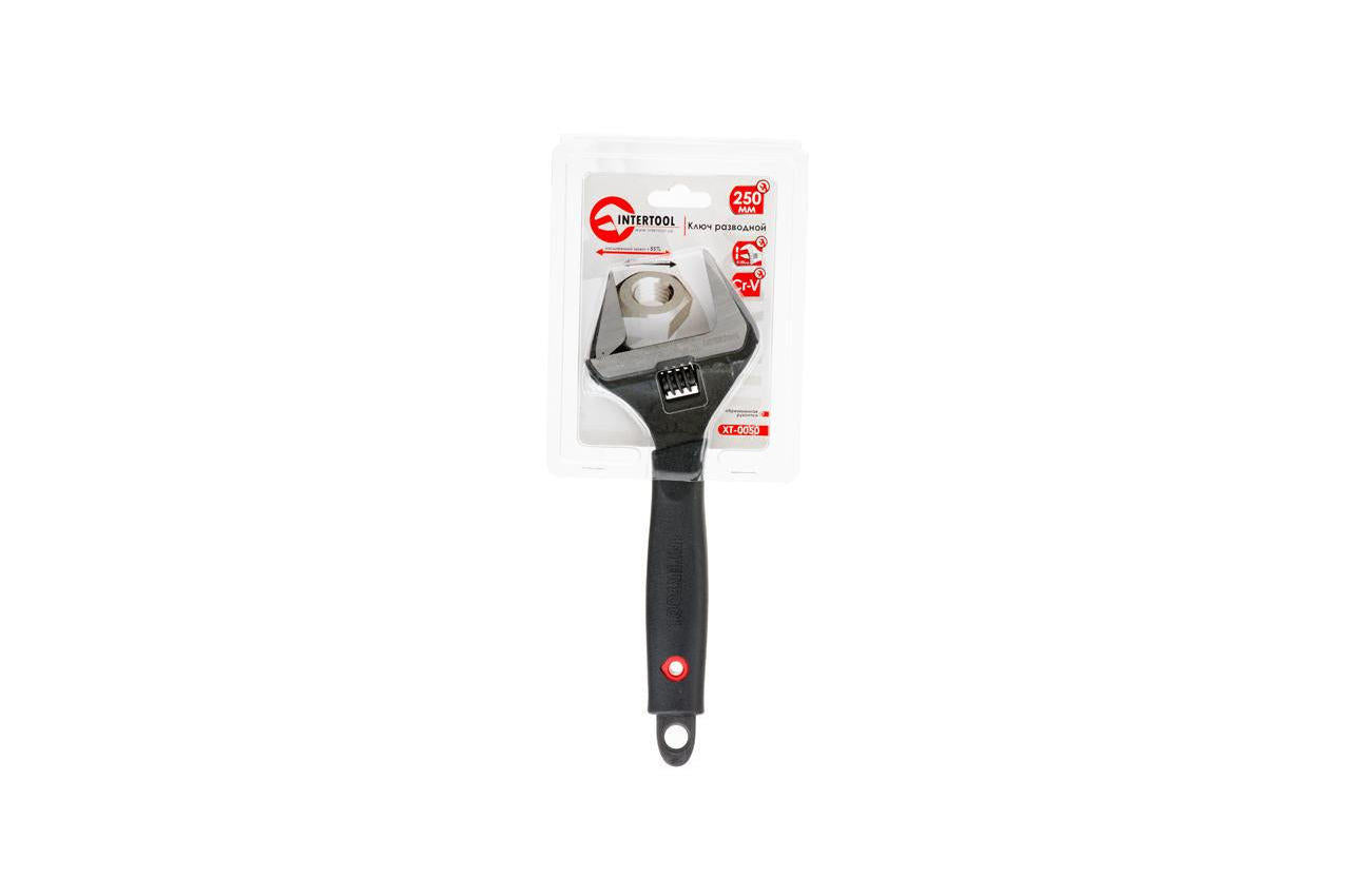 Ключ разводной Intertool - 250 мм (0-50 мм) расширенный захват