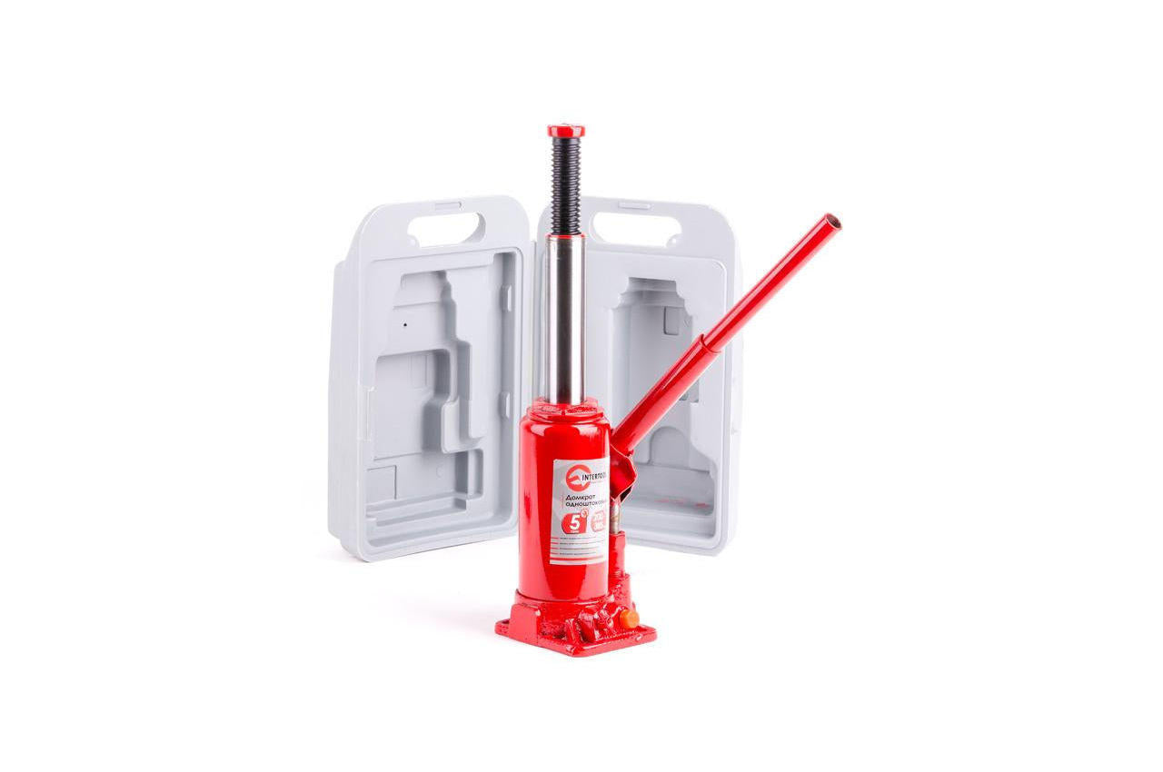 Домкрат гидравлический Intertool - 5 т х 355 мм одноштоковый (в кейсе)