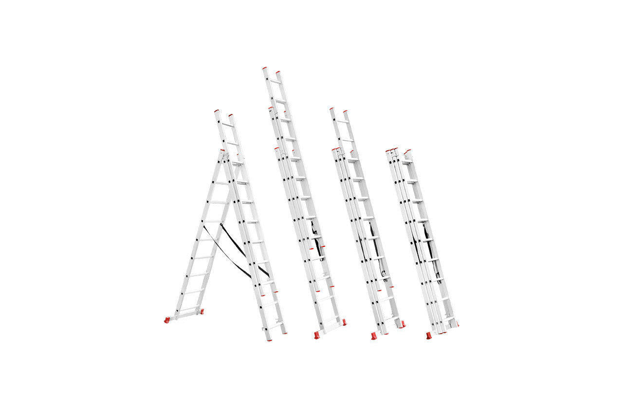 Лестница 3-х раскладная Intertool - 5926 мм х 3x9 ступеней