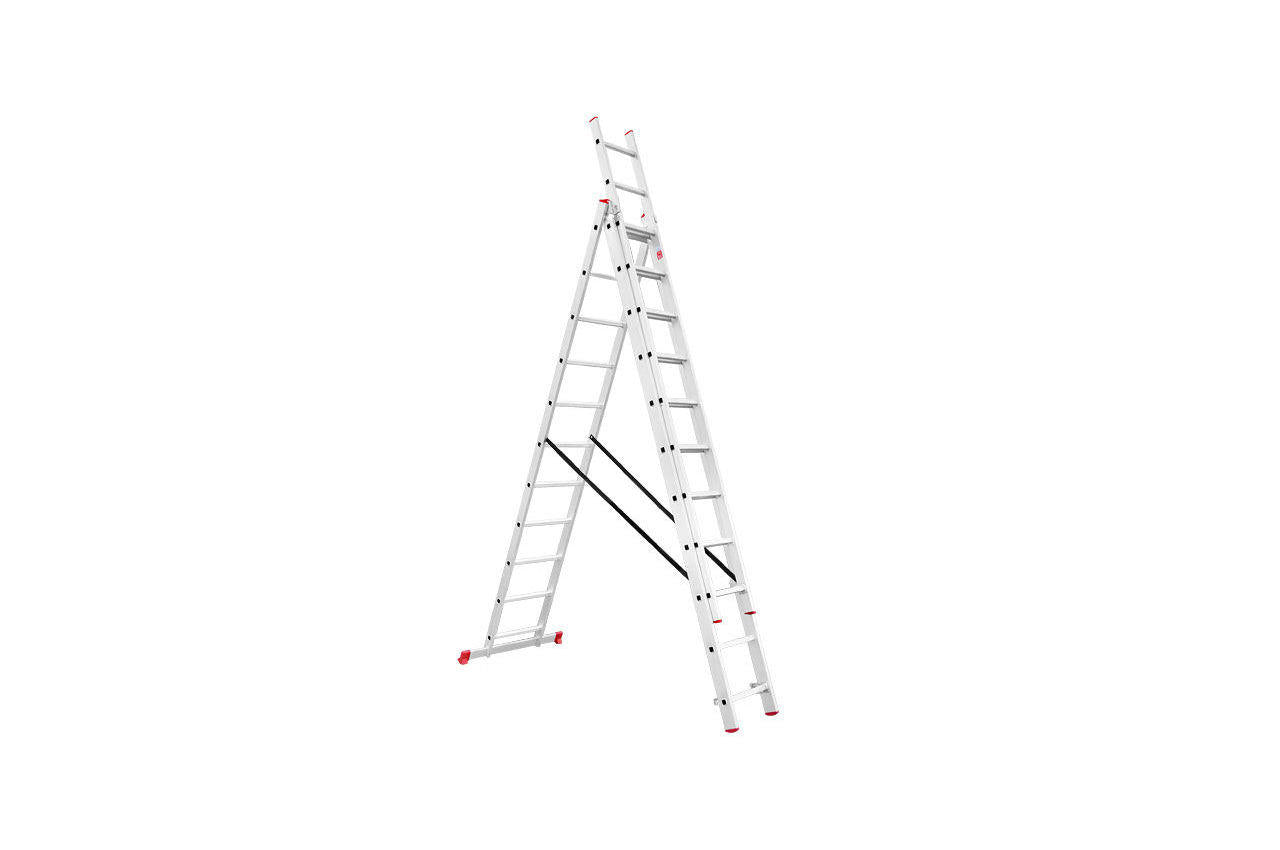 Лестница 3-х раскладная Intertool - 7327 мм х 3x11 ступеней