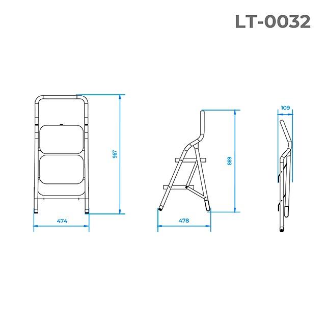 Стремянка Intertool - 895 мм х 2 ступени 380 х 260 мм