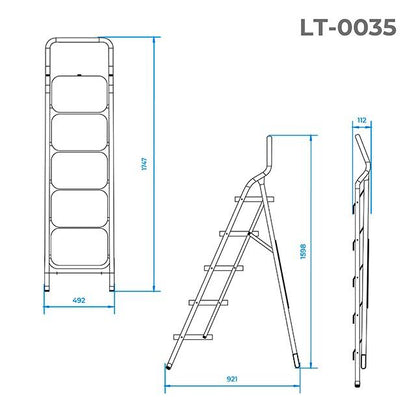 Стремянка Intertool - 1625 мм х 5 ступени 380 х 260 мм