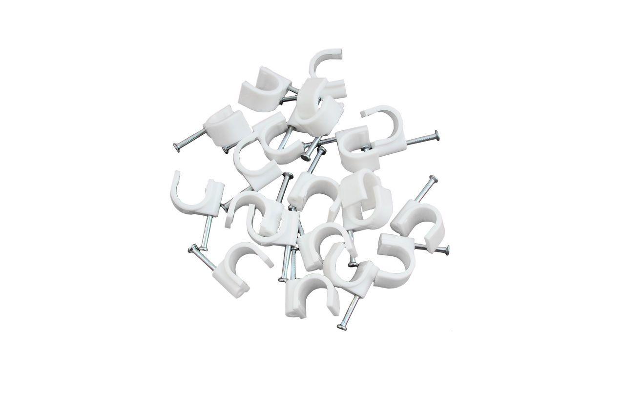 Клипса круглая Apro - 4 мм белая (100 шт.)