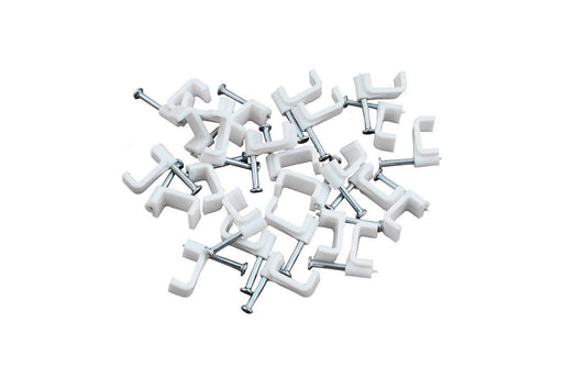 Клипса плоская Apro - 6 мм белая (100 шт.)