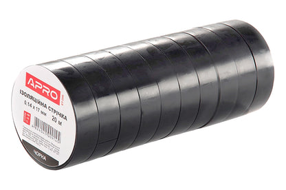 Лента изоляционная Apro - 10 м x 17 x 0,14 мм черная