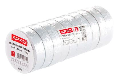 Лента изоляционная Apro - 10 м x 17 x 0,14 мм белая