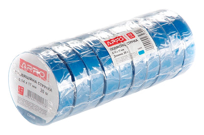 Лента изоляционная Apro - 10 м x 17 x 0,14 мм синяя