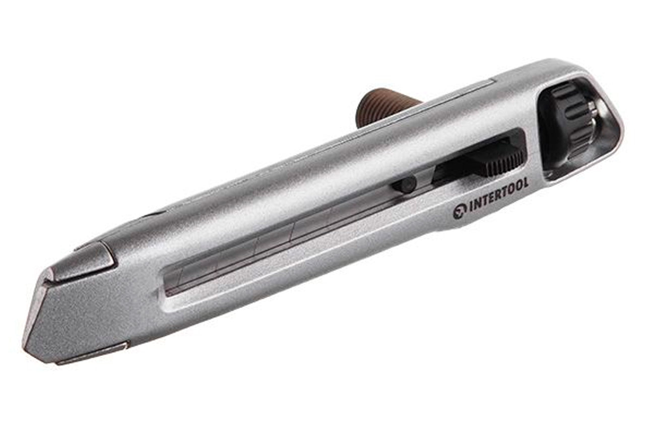 Нож Intertool - 18 мм двойной фиксатор, металлический