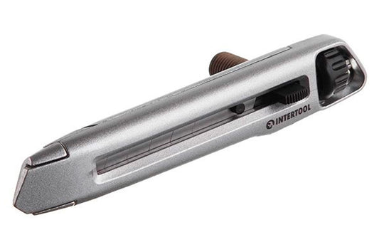Нож Intertool - 18 мм двойной фиксатор, металлический