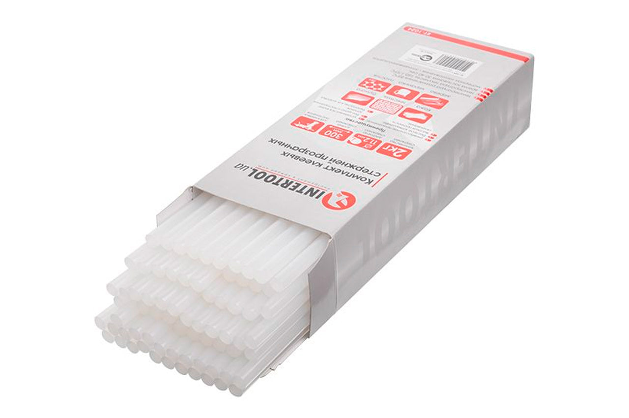 Клеевые стержни Intertool - 11,2 x 300 мм прозрачные (2 кг)
