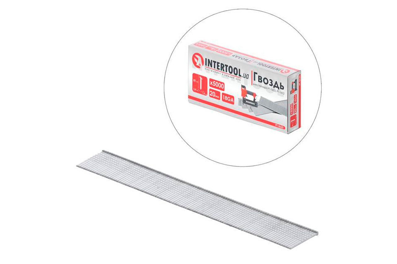 Пневмогвоздь Intertool - 20 мм (5000 шт.)