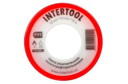 Лента тефлоновая Intertool - 15 м x 12 x 0,1 мм