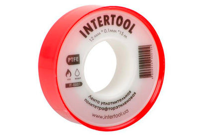 Лента тефлоновая Intertool - 15 м x 12 x 0,1 мм