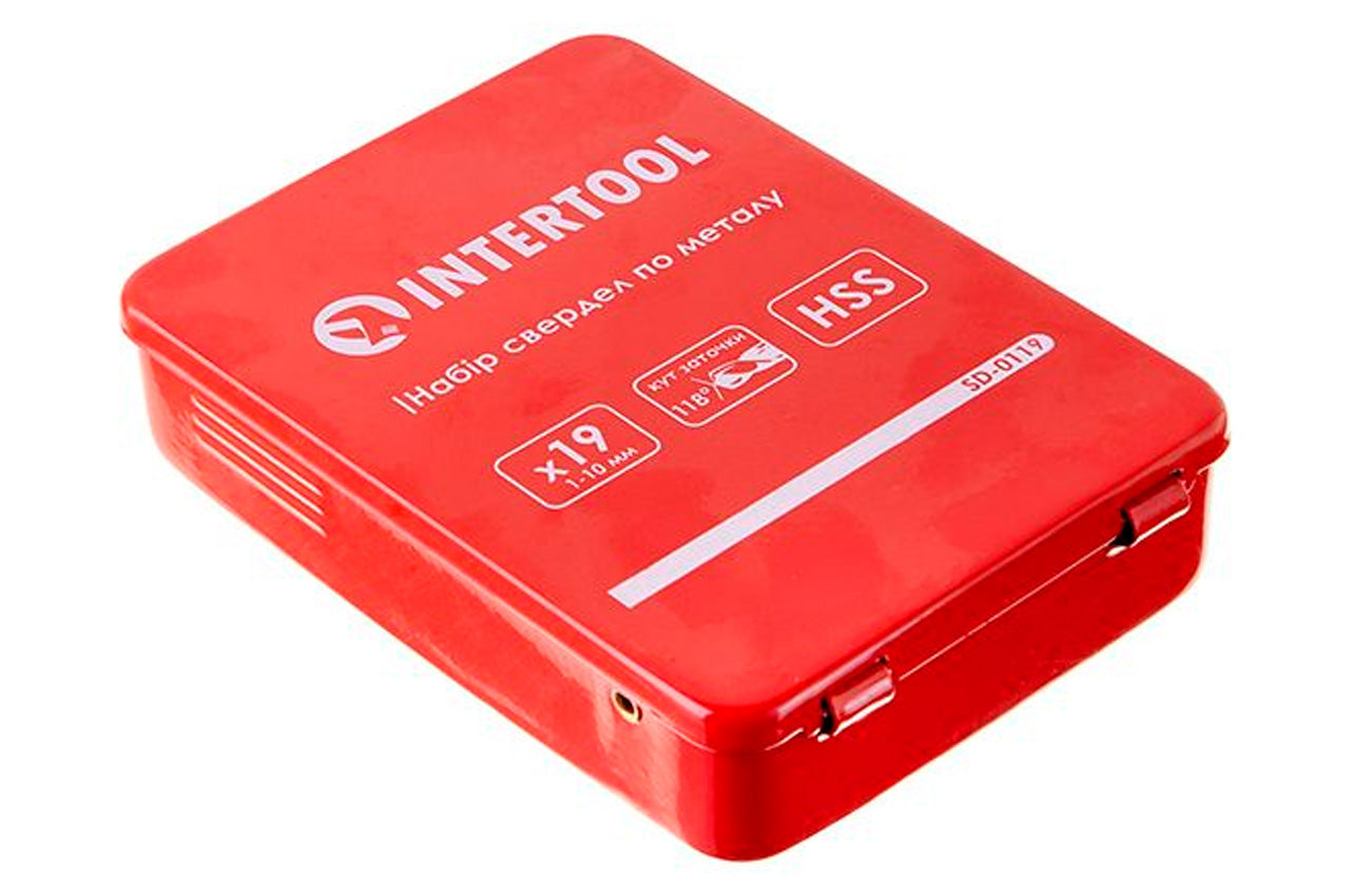 Набор сверл по металлу Intertool - 19 шт. (1-10 мм)