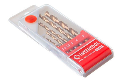 Набор сверл по металлу Intertool - 5 шт. (1,5-5 мм) титан
