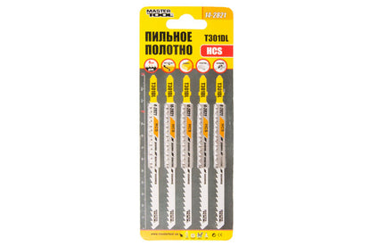 Полотно пильное для лобзика Mastertool - T301DL 132 мм x 6T, дерево (5 шт.)