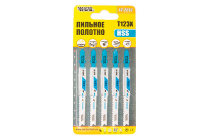 Полотно пильное для лобзика Mastertool - T123X 100 мм x 10-21T, металл (5 шт.)