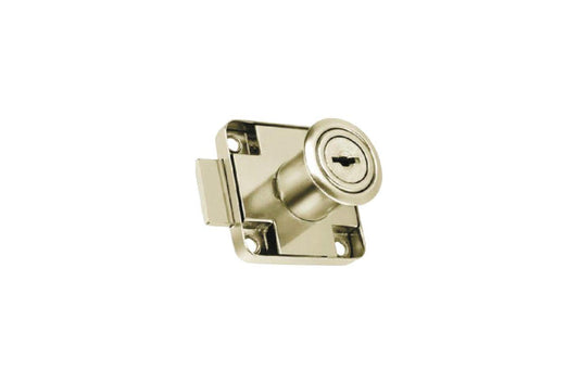 Замок мебельный FZB - прямой для ДСП 138 Nickel