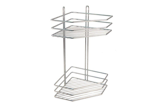 Полка для ванной FZB - 200 x 340 мм угловая двойная нержавейка