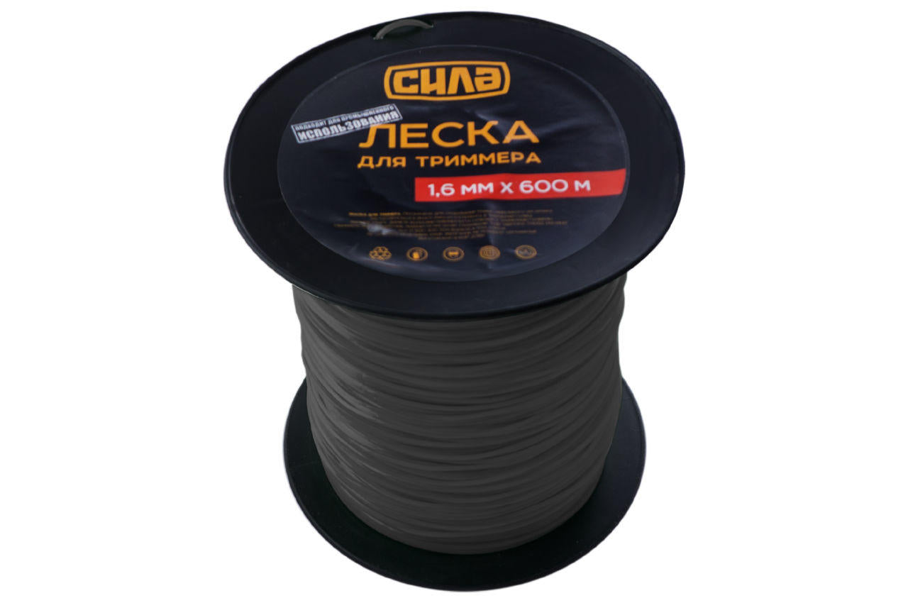 Леска для триммера Сила - 2,4 мм x 450 м "квадрат" армированный