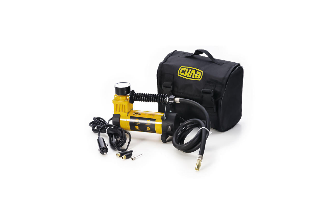 Автомобільний мінікомпресор Сила - 12 В x 7 bar x 27 л/хв, однопоршневий