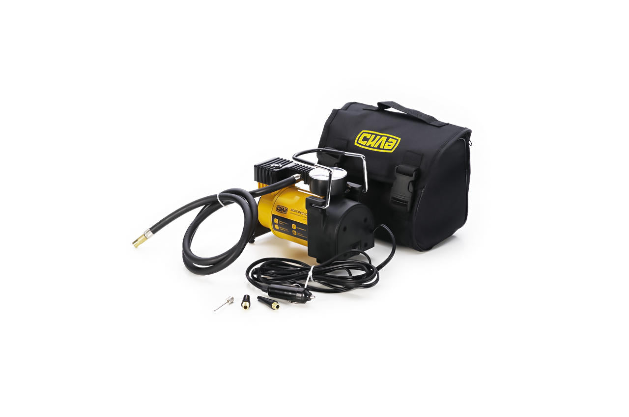 Автомобільний мінікомпресор Сила - 12 В x 7 bar x 35 л/хв, однопоршневий 900408