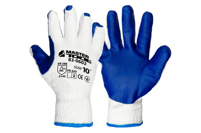 Перчатки Mastertool - стекольщика латексная (синяя) 10"