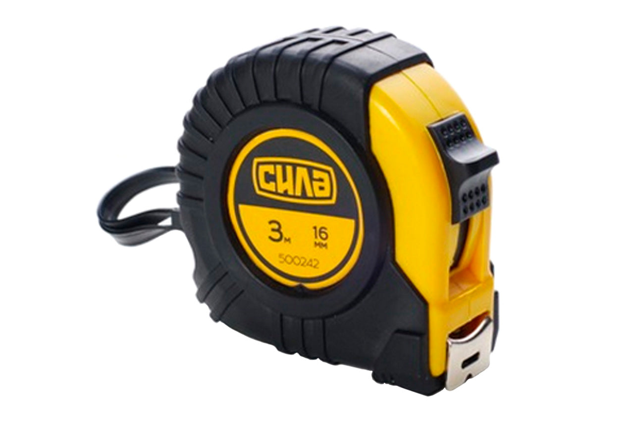 Рулетка Сила - 3 м x 16 мм обрезиненная