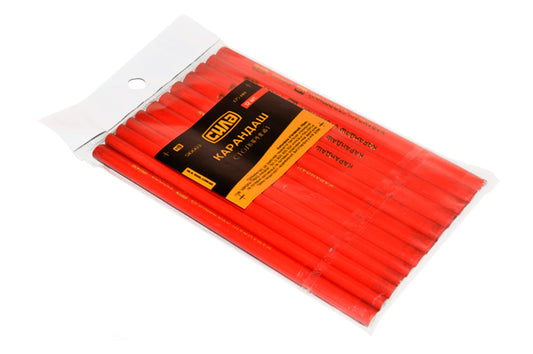 Карандаш Сила - столярный 175 мм (12 шт.) красный