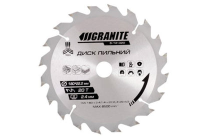 Диск пильный Granite - 180 x 20T x 22,2 мм (22,2-20)
