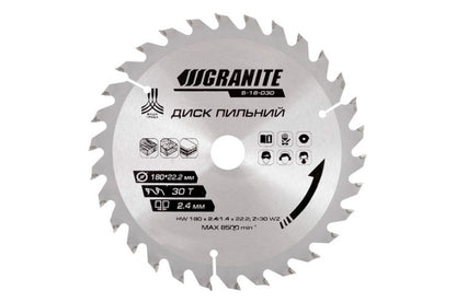Диск пильный Granite - 180 x 30T x 22,2 мм (22,2-20)