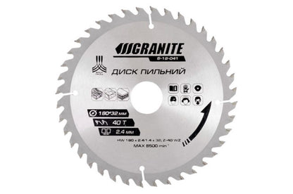 Диск пильный Granite - 180 x 40T x 32 мм (32-30)
