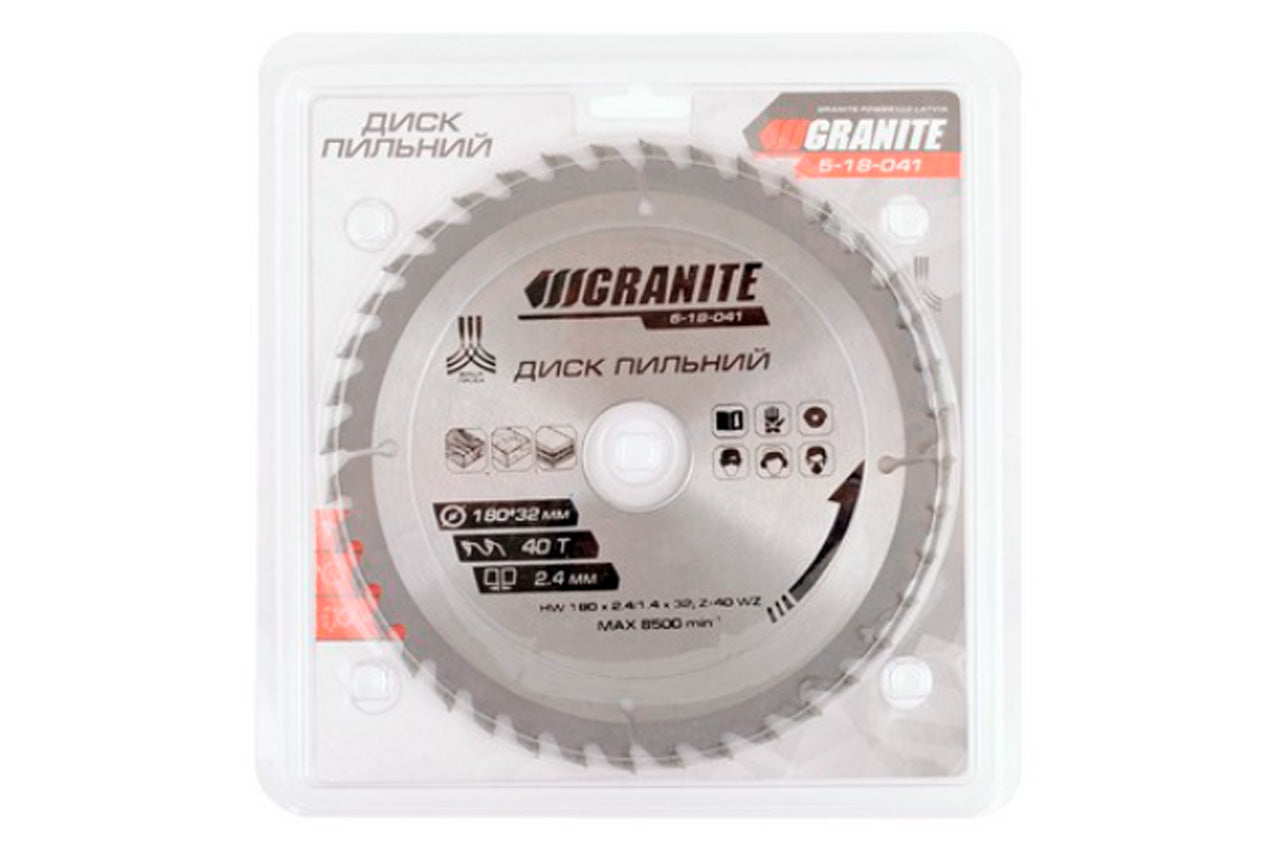 Диск пильный Granite - 180 x 40T x 32 мм (32-30)