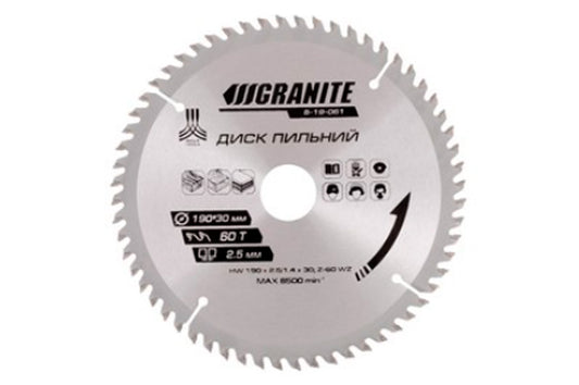 Диск пильный Granite - 190 x 60T x 30 мм