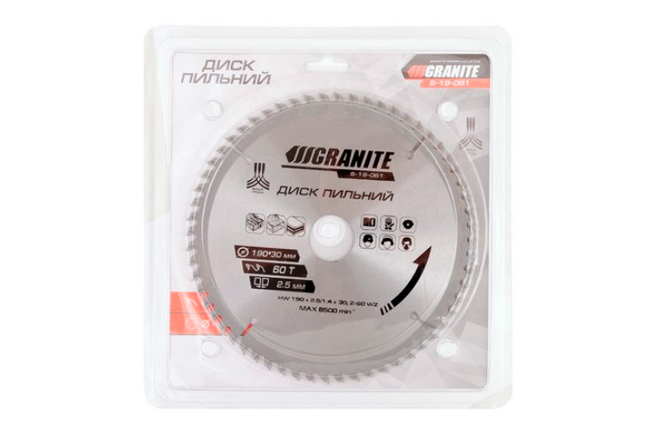 Диск пильный Granite - 190 x 60T x 30 мм