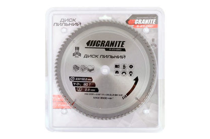 Диск пильный Granite - 230 x 80T x 22,2 мм