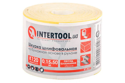 Шлифовальная шкурка Intertool - 115 мм x 50 м x P120 бумага