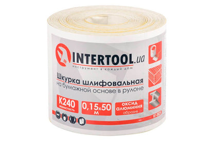 Шлифовальная шкурка Intertool - 115 мм x 50 м x P240 бумага
