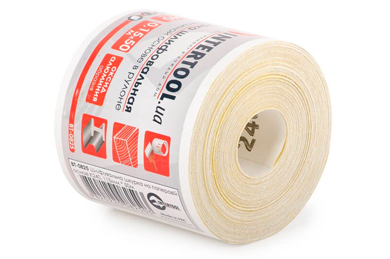 Шлифовальная шкурка Intertool - 115 мм x 50 м x P240 бумага