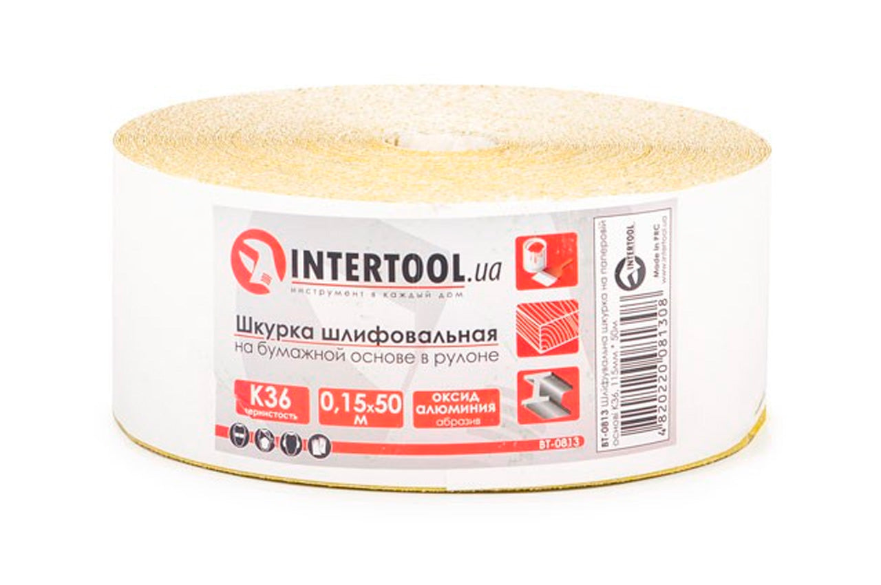 Шлифовальная шкурка Intertool - 115 мм x 50 м x P36 бумага
