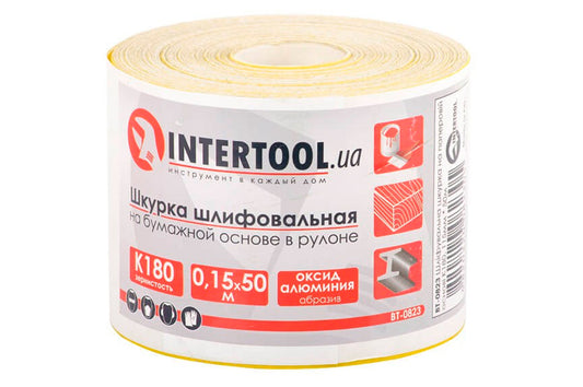 Шлифовальная шкурка Intertool - 115 мм x 50 м x P180 бумага