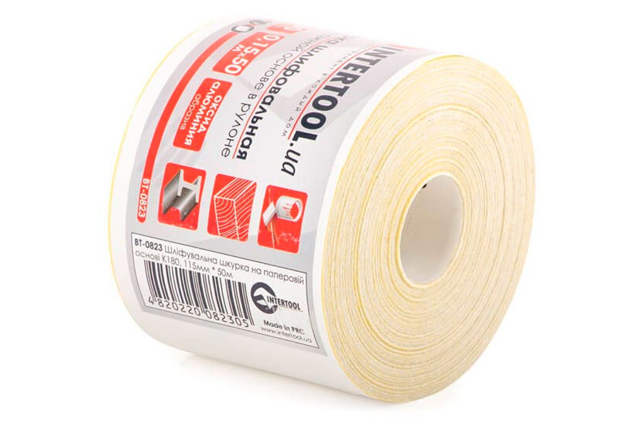 Шлифовальная шкурка Intertool - 115 мм x 50 м x P180 бумага