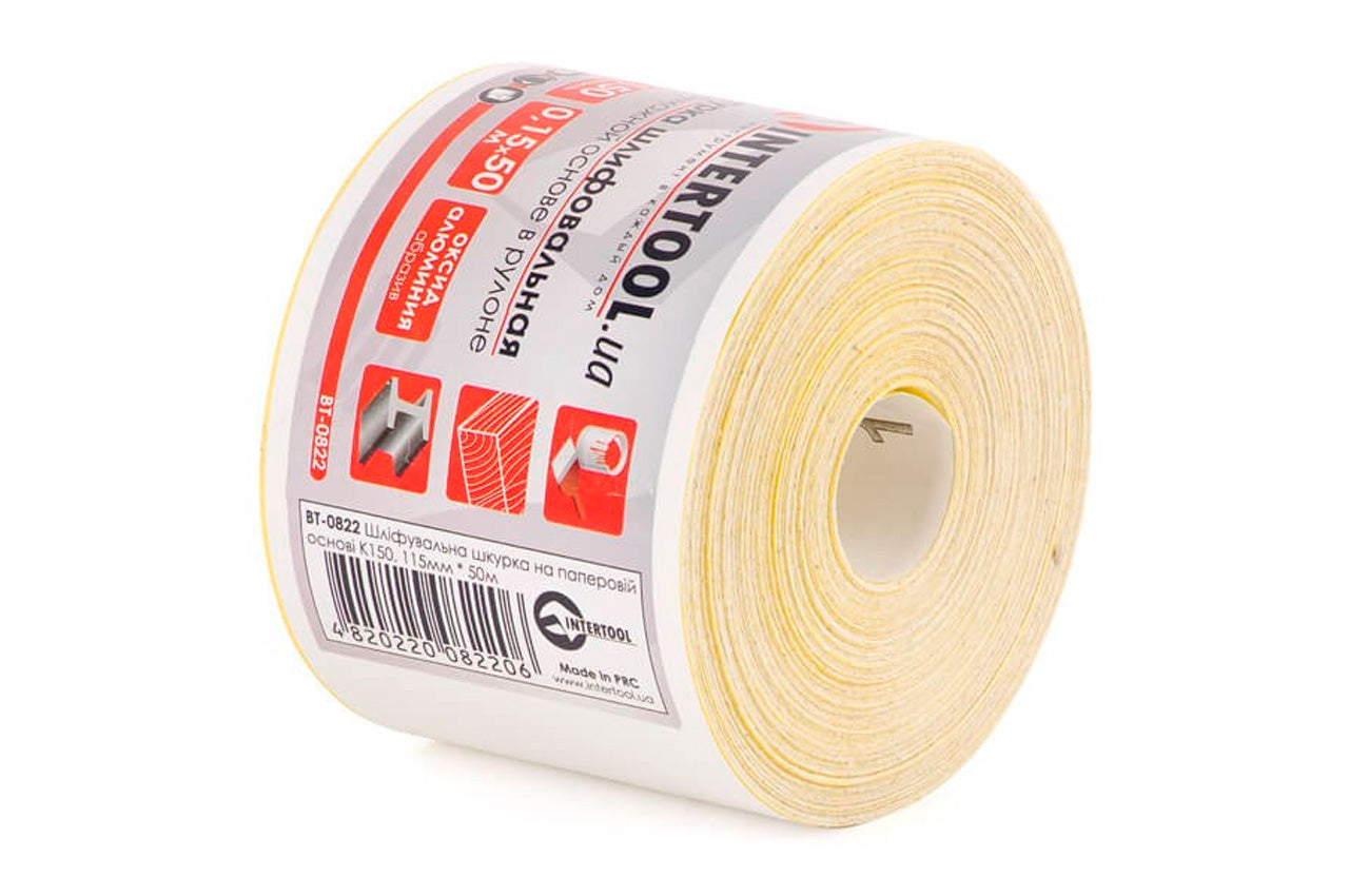 Шлифовальная шкурка Intertool - 115 мм x 50 м x P150 бумага